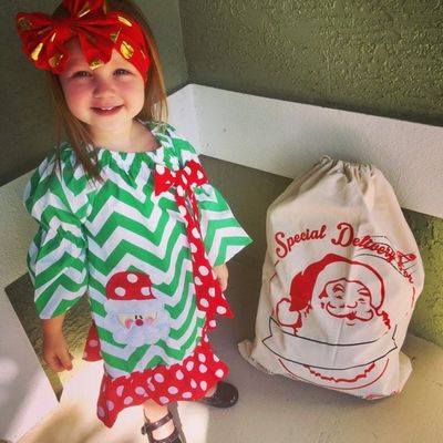 Canvas Santa Drawstring Sack