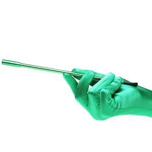 Green Long Satin Elegant Vintage Opera Party Gloves-Fierce Emerald  - Thumbnail 4