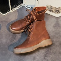 Retro Boots New Casual Female Boots - Thumbnail 3