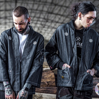 VINTAGE SAKURA LOGO DENIM KIMONO JACKET - Thumbnail 1