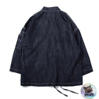 VINTAGE SAKURA LOGO DENIM KIMONO JACKET - Thumbnail 2