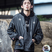 VINTAGE SAKURA LOGO DENIM KIMONO JACKET - Thumbnail 3