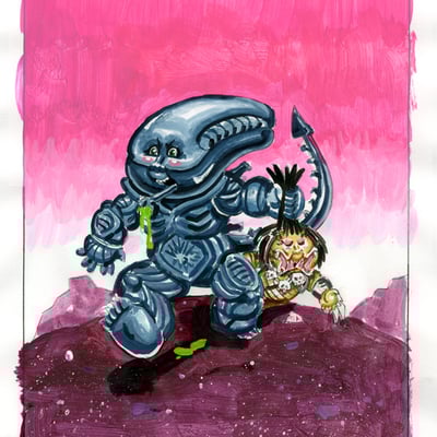 Gina morph / alien aileen color rough - horrorible kids series 2 2017 - Thumbnail 3