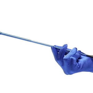 Blue Extendable Cigarette Holder and Long Satin Glove Costume Accessory Set