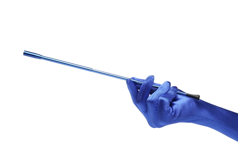 Blue Extendable Cigarette Holder and Long Satin Glove Costume Accessory Set