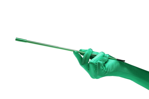 Green Extendable Cigarette Holder and Long Satin Glove Costume Accessory Set