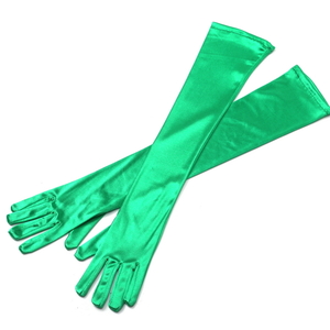 Green Extendable Cigarette Holder and Long Satin Glove Costume Accessory Set - Thumbnail 1