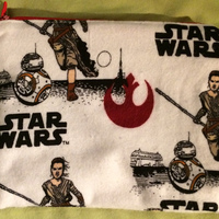 Star Wars The Force Awakens Rey and BB-8 Soft Zippered Pouch 7x6 - Thumbnail 1