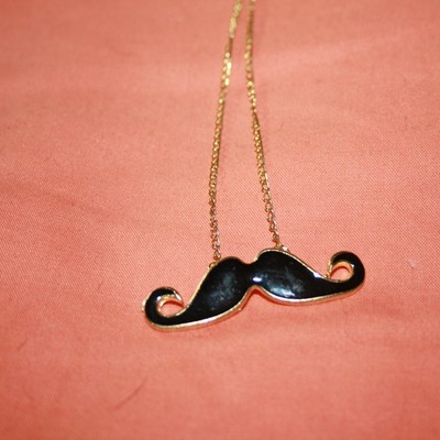 Black mustache necklace