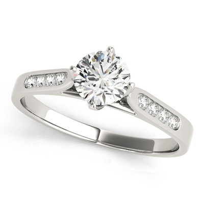Engagement ring single row channel set
