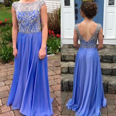 Sparkly o-neck a-line rhinestones beading prom dress cap sleeves e91