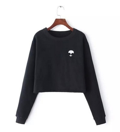 Alien Printed Long Sleeve Women Sweatshirt Hoodie