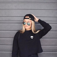 Alien Printed Long Sleeve Women Sweatshirt Hoodie - Thumbnail 1