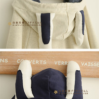  Harajuku Kawaii Jacket Japanese Style Cartoon Rabbit Ear Loose Hooded Cape Coat - Thumbnail 1