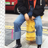 VINTAGE TURN UP JEANS - Thumbnail 1