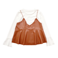 Leather tank top and bell sleeve set - Thumbnail 4