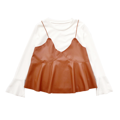 Leather tank top and bell sleeve set