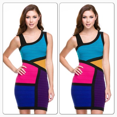 Color Block Bandage Dress