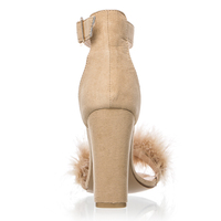 Ankle Strap Suede High Heels Sandals - Thumbnail 2