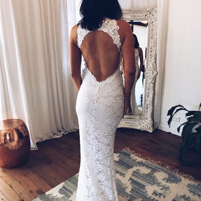 Unique open back lace mermaid wedding dresses bridal gowns - Thumbnail 5