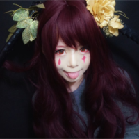Gothic Burgundy Long Curly Wigs - Thumbnail 1