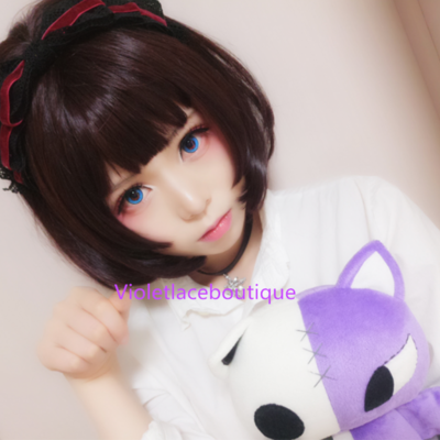 35cm harajuku dark brown short bobo wigs