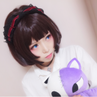 35CM Harajuku Dark Brown Short BOBO Wigs - Thumbnail 1