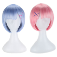 Anime Costume Pastel Pink / Blue Gradient Short Wig - Thumbnail 3