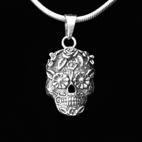 Sterling Silver Sugar Skull Pendant or charm