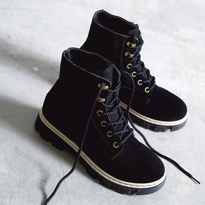 Dlh shipping round head martin boots in black