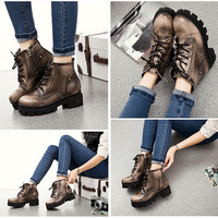 New England retro leather boots leather leather boots - Thumbnail 3