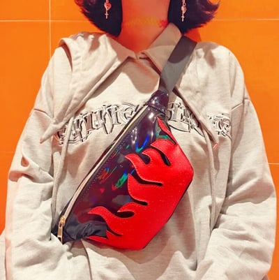 Cyber Goth Flame Bag Fanny Pack