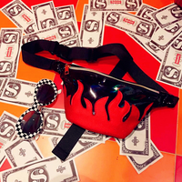 Cyber Goth Flame Bag Fanny Pack - Thumbnail 1