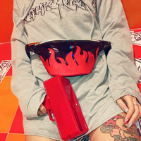 Cyber Goth Flame Bag Fanny Pack - Thumbnail 4