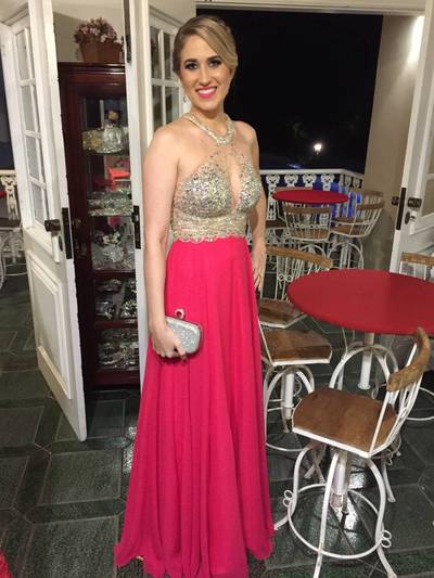 Sexy Halter Backless Sparkly Rhinestones Beaded Sequins Prom Evening Dress E128