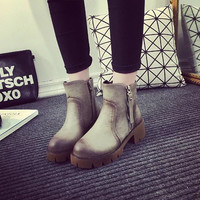 Retro thick-bottomed non-slip boots Martin boots - Thumbnail 2