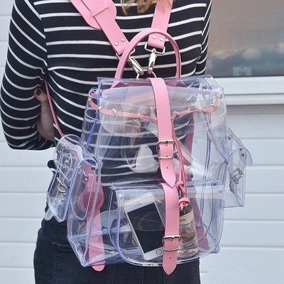 Harajuku cute see through transparent backpack - Thumbnail 5