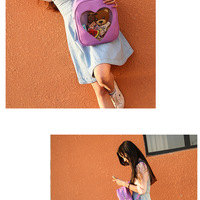 Transparent Love Heart Shape Backpacks Harajuku Schoolbags  - Thumbnail 2