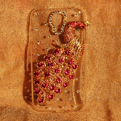 3d peacock crystal case for samsung s4