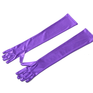Purple Long Satin Elegant Vintage Opera Party Gloves-Purple Rain