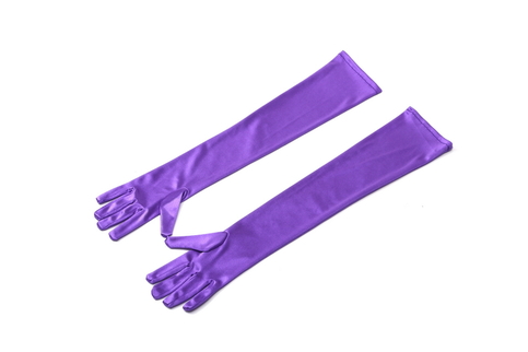 Purple Long Satin Elegant Vintage Opera Party Gloves-Purple Rain