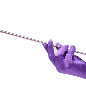 Purple Long Satin Elegant Vintage Opera Party Gloves-Purple Rain - Thumbnail 4