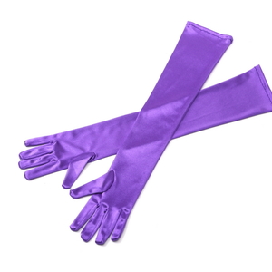 Purple Extendable Cigarette Holder and Long Satin Glove Costume Accessory Set - Thumbnail 1