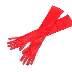 Red Extendable Cigarette Holder and Long Satin Glove Costume Accessory Set - Thumbnail 1