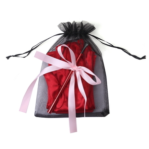 Red Extendable Cigarette Holder and Long Satin Glove Costume Accessory Set - Thumbnail 4