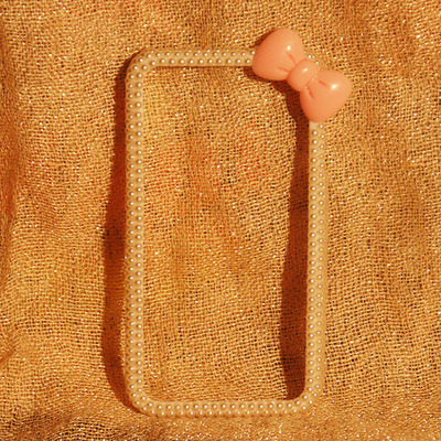 Bowknot pearl bumper case for iphone 4/4s