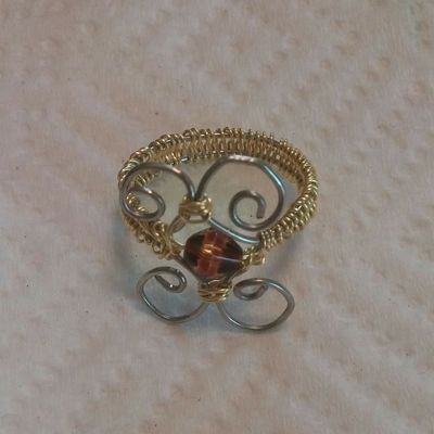 Silver and gold wrapped ring