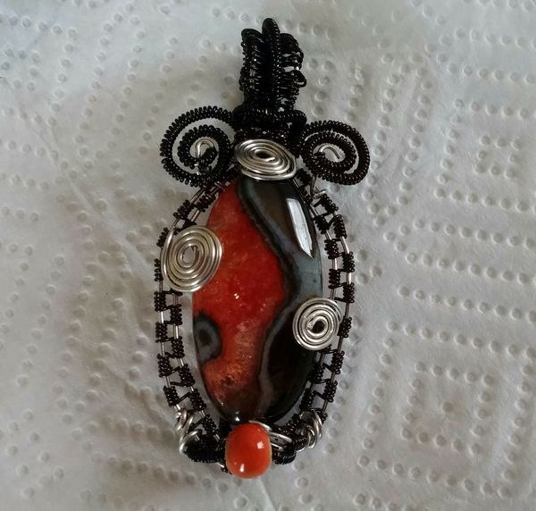 Orange and Black wire wrap