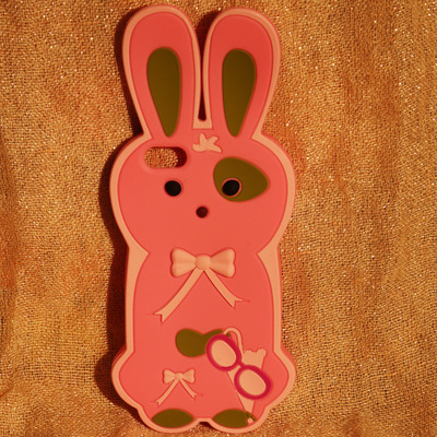 Bowknot 3d rabbit silicone case for iphone 5 - Thumbnail 2