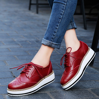 Red Lace up Platform Shoes - Thumbnail 1